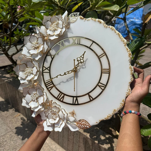 Elegant Handmade Resin Epoxy River <b>Art</b> <b>Clock</b> Silent Wooden Wall <b>Clock</b> for Contemporary Home Living Room Office Decoration - Product Image 1