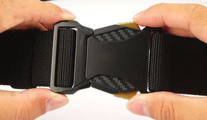 Tactical Heavy Duty <b>Elastic</b> <b>Belt</b> with Quick Release Magnetic Zinc Alloy Buckle and Carbon Fiber Pattern for Men Outdoor Use - Product Image 2
