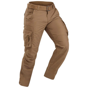 DAIZEN STAR INTERNATIONAL Men's Brown Cargo Pants High Waist Multiple Pockets Workwear Style Canvas Polyester Breathable - Product Image 1