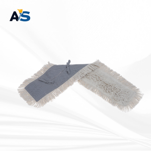 A&S Durable 5x40 White Dust <b>Mop</b> with Synthetic Cotton Fibers Cut-End Design and Grey Backing for Multi-Floor Cleaning - Product Image 1