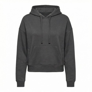 Sweat-shirt à capuche en coton de qualité supérieure pour femme, style décontracté, nouvelle collection, pour l'hiver et l'automne, uni avec logo frontal - Product Image 1