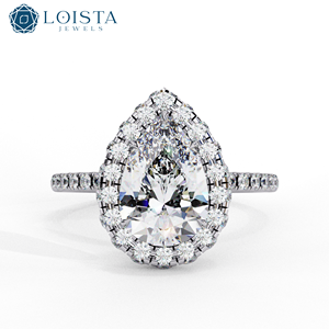 Lab Created Diamond 18K Solid Gold Solitaire Engagement Ring IGI Certified Pear 1carat DEF VVS1 Lab Grown Diamond Wedding Ring - Product Image 3