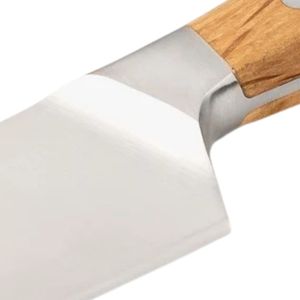 Couteaux de cuisine à manche en bois brun avec lame pointue argentée, bord de coupe lisse, poignée rivetée pour la cuisine quotidienne et la découpe des aliments - Product Image 4