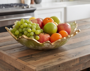 Bol décoratif en résine verte, élégant centre de table, accent de table artisanal, décoration élégante pour la maison, salon, cuisine, événements - Product Image 4