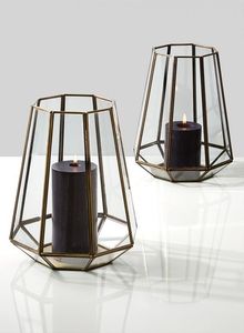 Porte-bougie en métal et verre noir personnalisé pour l'intérieur et l'extérieur, décoration de la maison et des événements, porte-bougie en verre pour table - Product Image 2