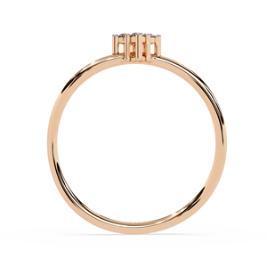 แหวนเพชรทรงกลมเรียบหรูมินิมอลสำหรับผู้หญิง ทองคำแท้ 14k เหมาะสำหรับเป็นของขวัญ งานหมั้น วันครบรอบแต่งงาน - Product Image 3