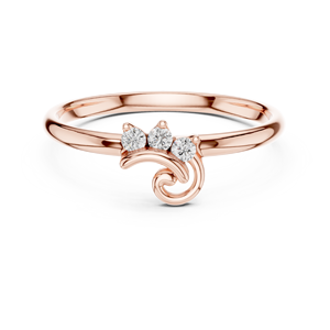 Anillo Floral con Diamantes en Oro de 18K, Clásico, Certificado por IGI, Anillo de Bodas - Product Image 3