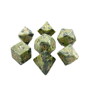 High quality stone dice Serpentine natural crystal reiki healing gemstones <b>Engraved</b> custom dice set Vikings crystal - Product Image 3