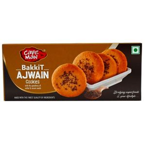Biscuits Ajwain Cave Man Bakkit avec <span class=keywords><strong>millet</strong></span> et graines de carambole, fabriqués avec des ingrédients de première qualité, pack toutes saisons - Product Image 1