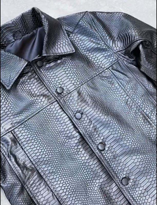 Conjunto de 2 Piezas de Traje Deportivo de Cuero Casual de Invierno para Hombre y Mujer, Diseño Italiano Premium, Chaqueta y Pantalón de Piel de Cordero, Corte Regular - Product Image 4