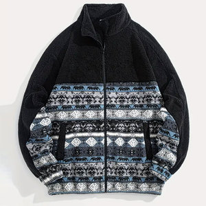 Outdoor Sherpa <b>Jacket</b> For Men Made <b>With</b> Soft <b>Fleece</b> Fabric Full Zip Design And Functional Pockets For Cold Weather Comfort - Product Image 1