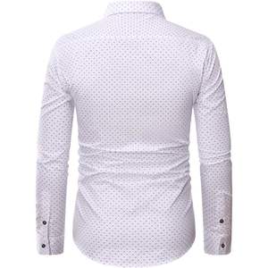 Camisa de Vestir Casual de Manga Larga para Hombre, Corte Entallado, 100% Algodón, Camisas de Negocios con Botones y Estampado, Corte Regular, 2025 - Product Image 4