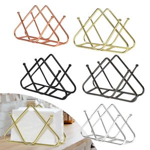 Wholesale Luxury Eco-Friendly Handmade Geometrical Style Iron Wire Napkin Holder Tissue <b>Box</b> Holder Star Design Customized Color - Product Image 1