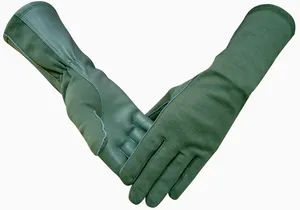 Gants de pilote en cuir et tissu tricoté en aramide personnalisés, confortables et légers - Product Image 3
