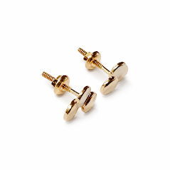18K Rose Gold Two Tone Bubble <b>Stud</b> <b>Earrings</b> for Women High Polish Modern Daily Wear Party Gift <b>Fine</b> Jewelry Design - Product Image 4