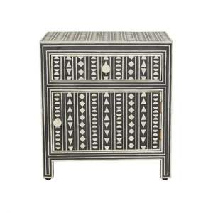 Cómoda de lujo con incrustaciones de hueso, hecha a mano, mueble decorativo de madera con incrustaciones florales para dormitorio - Product Image 4