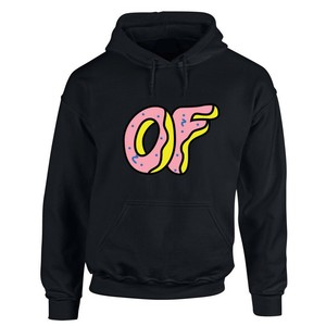 Sweat-shirt à capuche vert olive pour homme avec logo rose et jaune imprimé sur le devant, coupe décontractée, en coton, pour l'automne - Product Image 2