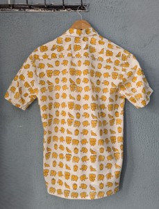 Chemise décontractée pour homme à manches courtes avec imprimé d'éléphant de dessin animé, col rabattu, coton respirant, style estival - Product Image 6