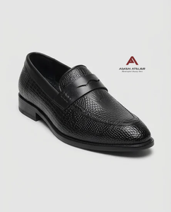 Asken Atelier Men's Synthetic Leather for Embossed Loafers Slip-On Toe Formal Office <b>Dress</b> Shoes Breathable Anti-Slip for - Product Image 2