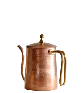 Premium Look Embossed Design Eco-Friendly Dishwasher Safe Non-Toxic 1L with Lid Pure Copper Antique Tea <b>Kettle</b> - Product Image 4
