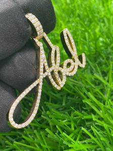 Custom Iced Cursive <b>Name</b> Pendant <b>Gold</b> Plated Moissanite Diamond <b>Necklace</b> Channel Setting Luxury Personalized Jewelry Charms Gift - Product Image 6