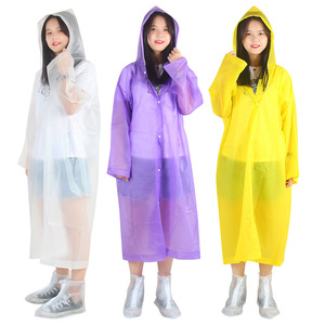 Manteau de pluie long à capuche rose pour femmes, imperméable, coupe ample, en polyester, pour adultes, toutes saisons, vêtements d'extérieur - Product Image 5