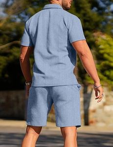 Conjunto de Camiseta y Pantalones Cortos Casuales de Primera Calidad para Hombre, 100% Poliéster, Antibacteriano, de Secado Rápido, Ligero para Verano, Ropa Personalizada - Product Image 2