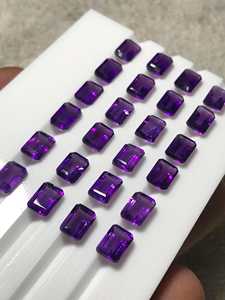 Ametiste violette naturelle taille octogonale, pierre précieuse calibrée pour la fabrication de bijoux fins, fournisseur en gros - Product Image 2
