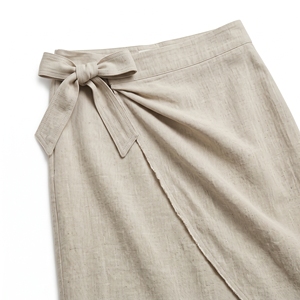 Falda Cruzada Asimétrica de Verano para Mujer, Moderna, Casual, con Lazos Laterales, OEM, ODM, Venta al por Mayor, Logotipo Personalizado de Fábrica, MOQ Bajo - Product Image 3