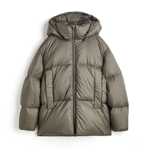 Stylish Women's Hooded Reversible Waterproof Winter <b>Thin</b> Bubble Faux Fur Trim Down <b>Jacket</b> Wholesale <b>Puffer</b> in Stock - Product Image 1