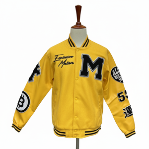 Dopest quality custom embossed embriodry logo varisty <b>jacket</b> for men with <b>leather</b> sleeves in multi colors - Product Image 1