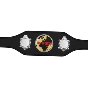 Nouvelle ceinture de championnat haut de gamme avec emblème globe, ceinture de titre en cuir noir de qualité supérieure pour les sports et événements - Product Image 2