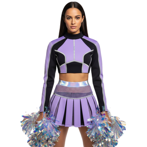 Uniformes de Animadoras Personalizados Sublimados Xelent Hunt Gear con Ribete Holográfico, Atuendo Profesional para Equipos de Animadoras All Star - Product Image 3