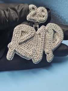 จี้เพชรโมอิสซาไนต์แบบกำหนดเอง VVS พร้อมตัวอักษร จี้เงินแท้ 925 จี้แบบฮิปฮอปประดับเพชร จี้ตัวอักษรชื่อแบบกำหนดเอง จี้ตัวอักษรย่อ - Product Image 6