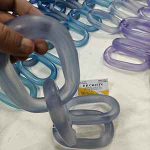 Chaîne en résine transparente et colorée pour décoration murale, maillons de chaîne tendance, belles chaînes colorées amovibles pour le Nouvel An - Product Image 4