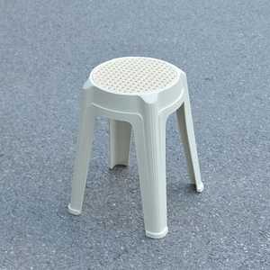 The White Colored Rounded Padded Plastic <b>Stool</b> - The Comfortable, Compact, and Sleek <b>Garden</b> Chair - Product Image 1