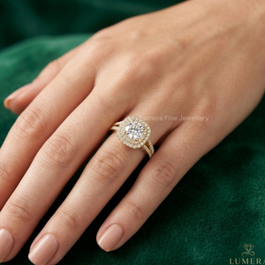 Anillo de Halo Redondo con Diamante Cultivado en Laboratorio, Corte Princesa, de Lujo, Chapado en Oro de 9K, 10K, 14K, 18K, Certificado por IGI, Regalo de Aniversario para Mujer - Product Image 5