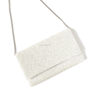 Elegant Handmade Silk Bridal Clutch <b>Bag</b> Durable Magnetic Closure Anti-Theft Custom Size Foldable Beads Evening Wedding Party - Product Image 2