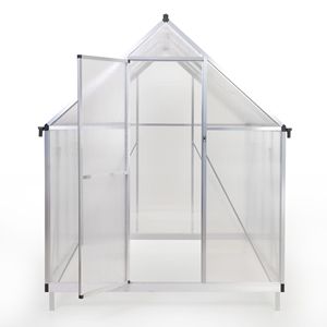 6x8 FT Polycarbonate Garden Greenhouse with Hinged Door Walk Outdoor <b>Vent</b> <b>Window</b> Rain Gutter & Heavy Duty Aluminum Ho - Product Image 5