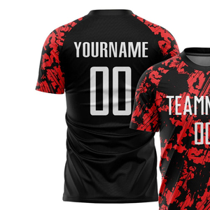 เสื้อฟุตบอลลายธงชาติอเมริกันแขนสั้นเสื้อฟุตบอลระบายอากาศแห้งเร็วน้ำหนักเบาชุดกีฬาสำหรับทีมฝึกซ้อมการแข่งขัน - Product Image 2