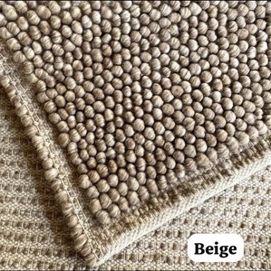 Alfombra Moderna Abstracta Hecha a Mano de Lana con Textura de Palomitas de Maíz - Alfombra de Área con Textura de Bobble - Alfombra Minimalista Neutral para Sala de Estar - Ecológica y de Bajo Consumo - Product Image 5