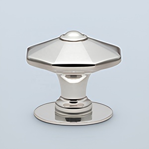 Bouton de meuble rond moderne en laiton nickel poli, quincaillerie durable pour tiroirs et portes, poignées de style factice - Product Image 5