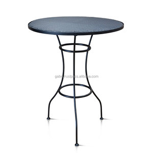 Industrial Bar <b>Table</b> <b>Extendable</b> Convertible <b>Dining</b> <b>Table</b> Black Iron Modern Minimalist Design for Home Park Outdoor-Friendly Use - Product Image 1