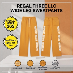 Heavy Cotton Puff Printing Sweatpants 500gsm Fleece Cotton Printed Wide Leg <b>Sweat</b> <b>Pants</b> Drawstring Waist Printed Baggy <b>Pants</b> - Product Image 1