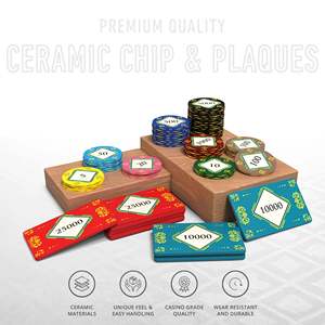 Fichas de Póker de Cerámica Noble de 40/45/50 mm y Bandeja, 300/500 Unidades, 10/20 Placas, 10/14/17 g - Product Image 3