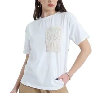 Camiseta para mujer con logo de marca personalizado, camiseta para mujer con el mejor diseño, estilo más reciente, camiseta de manga corta para mujer - Product Image 1