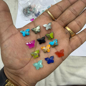 หินเทอร์ควอยซ์แกะสลักรูปผีเสื้อธรรมชาติ หินหลวมขายส่ง แกะสลักด้วยมือ รูปทรงผีเสื้อ หินกึ่งมีค่า เปลี่ยนสีได้ - Product Image 2