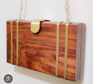 Pochette artisanale en bois et résine époxy |   Sac de soirée de luxe, artistique et design |   Artisanat Unique d'Inde - Product Image 6