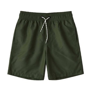 Shorts pour homme personnalisés, couleur vert olive, cordon de serrage, taille élastique, séchage rapide, shorts décontractés, Bermuda, tissu 100% polyester, shorts de bain - Product Image 1