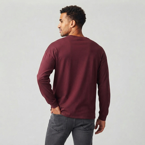 Camisetas de Cuello Alto de Algodón de 220 g/m², Camisetas Estampadas Personalizadas, Camisetas de Manga Larga, Ropa Casual Ecológica para Hombre - Product Image 2